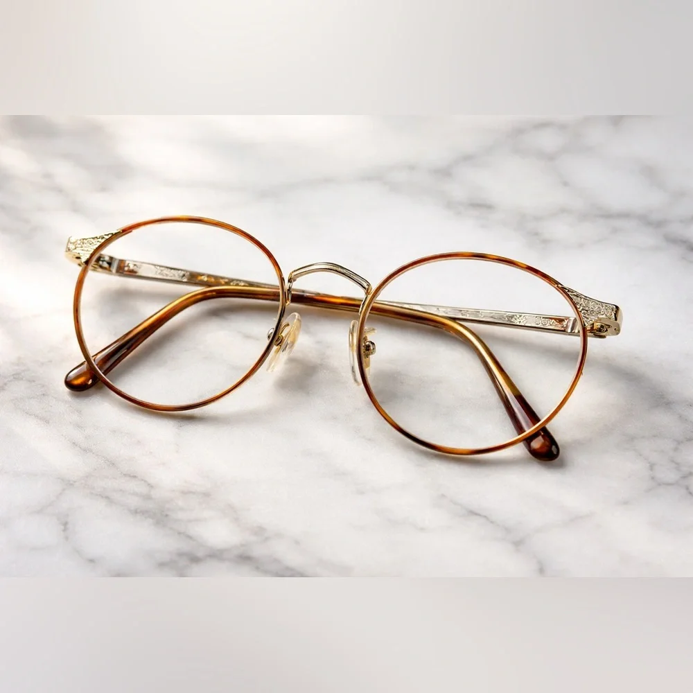 Tura Vintage Round Frames MOD 247 Gold Tortoise